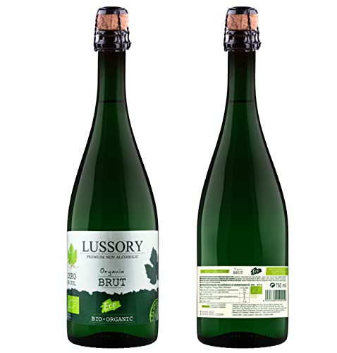 Lussory Organic Merlot Dealcoholized 0.0% Non Alcoholic Wine Red From Spain, Low Calories, Organic, Vegan (750ml, 1 Bottle)
