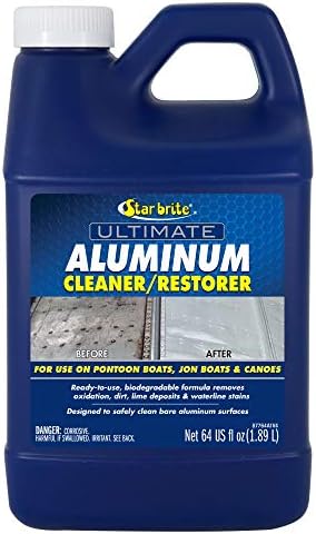 STAR BRITE Ultimate Aluminum Cleaner & Restorer - Aluminum Boat Cleaner - Perfect for Pontoon Boats, Jon Boats & Canoes (NO SPRAYER) - 64 OZ (087762)