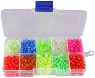 Fishing Beads Assorted Set, 1000pcs 5mm Round Float Glow Fishing Rig Beads Fishing Lure Tackle