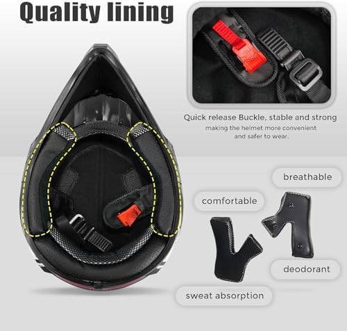 Youth Adult Dirt Bike ATV Helmet Motocross Anti-Collision Full Face Motorcycle DOT Approved BMX Downhill Off-Road Mountain Bike Helmet with SUV