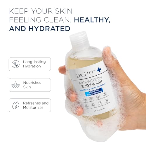 Dr. Lift Antibacterial Body Wash, Lemon, Spirulina, Vegan, 8 Fl Oz