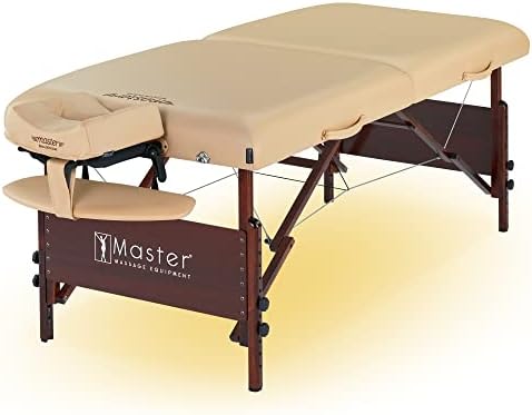 Master Massage 30" Del Ray Pro Portable Massage Table Package, Sand Color, Luxurious with 3" Thick Cushion of Foam