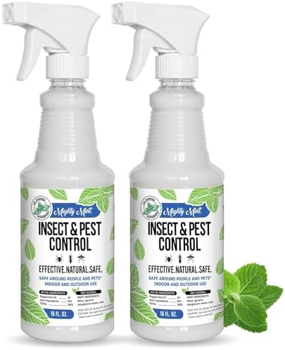 Mighty Mint Peppermint Oil Insect Repellent Spray, 16 oz | Natural Indoor & Outdoor Bug Control for Spiders, Ants, Roaches, Plant-Based, Extra-Strong Formula with Microfiber Cloth