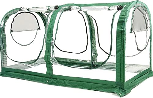 Porayhut Portable Greenhouse Tent, Easy Set-Up Gardening Flower House & Plant Sunshine Room with PVC Cover