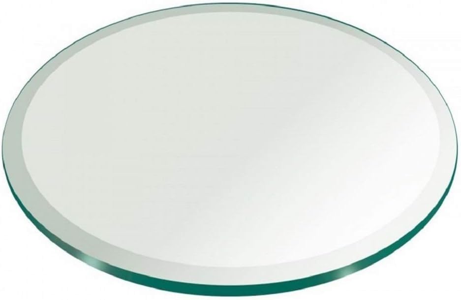 22 Inch Round Tempered Beveled Polished Edge Glass Table Top -1/2” Thick Round Glass Table Top–Heavy Duty, Dining, Coffee, and Office Tables by Fab Glass and Mirror