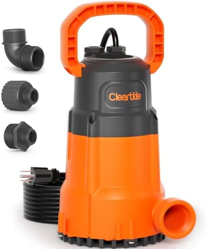 Submersible Utility Water Pump, 2400 GPH Portable Sump Pump with Copper Motor, Plug and Work for Pond, Garden Watering, Pool Transfer, Hot Tub Emptying