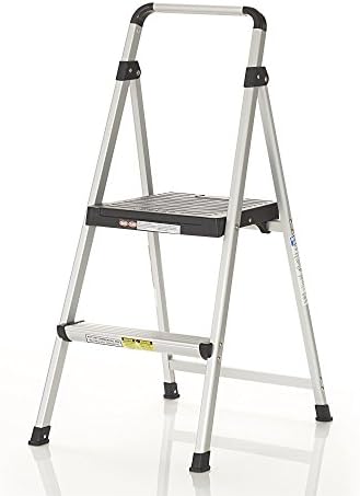 COSCO 2 Step Lite Solutions Folding Step Stool, Aluminum/Black