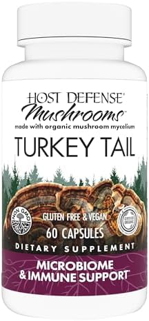 Host Defense Turkey Tail Capsules - Digestive Health & Immune Response Support Supplement - Mushroom Supplement for Gastrointestinal & Gut Microbiome Support - 120 Capsules