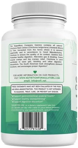 Quinine Cinchona Bark Extract 1000 mg – Herbal Supplement for Muscle & Leg Cramp Relief, Digestive Support & Immune Health – 120 Capsules, Non-GMO