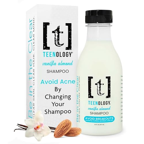 Teenology Teen Shampoo – Avoid Acne Breakouts, Sulfate & Paraben Free | Blueberry Pomegranate Cucumber – Free of pore-clogging oils – non-comedogenic formula with botanicals for acne-prone skin
