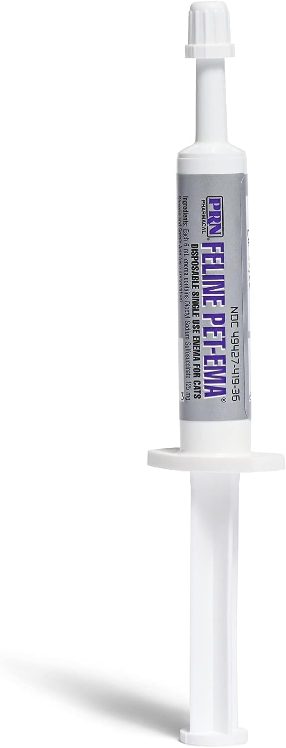 Pet-Ema Feline (6 mL) (3 Pack), Disposable Enema for Rectal Use in Cats by PRN Pharmacal Inc