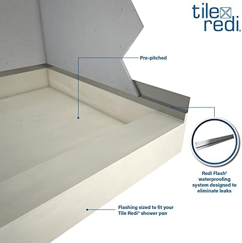 Tile Redi USA TRZF3054-BI Shower Flashing, Fits 30-Inch D x 54-Inch W Pans, Silver
