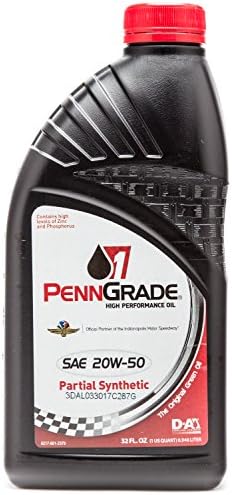 PENN GRADE 1, 20W-50 Partial Synthetic Racing Oil 12 Pack With Funnel