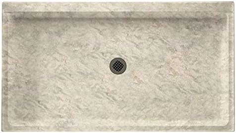 Swan SF03454MD.130 54-in L x 34-in W x 5.5-in H Solid Surface Shower Base, Ice