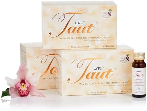 TAUT Liquid Collagen for Women – 13,000mg Marine Collagen Drink with Hyaluronic Acid, Grape Seed & Elastin – Visible Skin, Hair & Joint Support – 1 Box (8 Bottles Each)