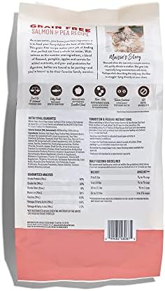 Whole Paws, Grain-Free Dry Cat Food, Salmon & Pea Recipe, Enhanced with Fiber & Prebiotics, Indoor Formula, 3.5 lb