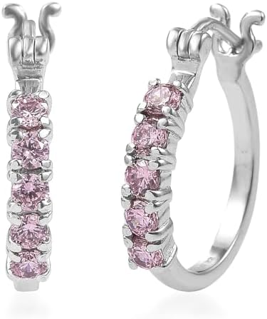 Pink Cubic ZirconiaEarrings in Stainless Steel