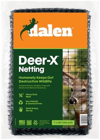 Dalen Deer-X Protective Netting for Gardens & Landscapes - 7 ft x 100 ft | Black Garden Netting, 3/4-inch Mesh - Helps Deter Deer from Vegetables