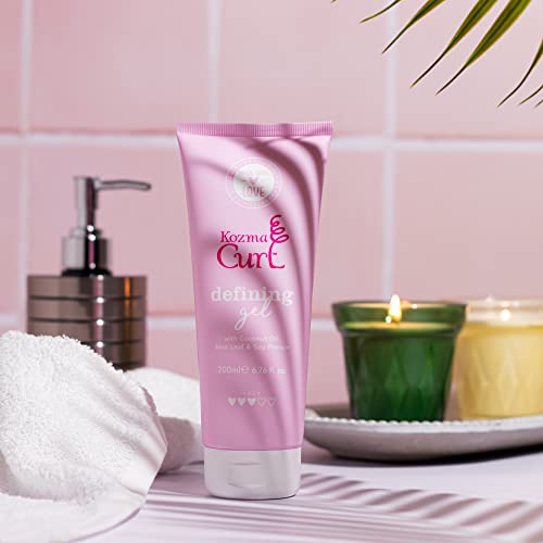 Defining Gel – Lightweight Soft Hold Curly Hair Gel for Frizz Control & Humidity Protection, Non-Crunchy Curl Styling Gel for Curly & Wavy Hair