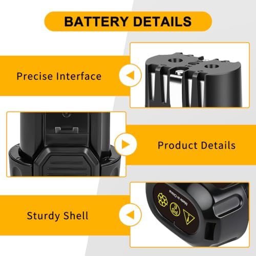 2 Pack 3000mAh 8V Li-ion Replacement Battery Compatible with DEWALT DCB080 DCF680N1 DW4390 DCF680N2 DCL023 DCF680 DCB095 DCF682 Cordless Power Tools