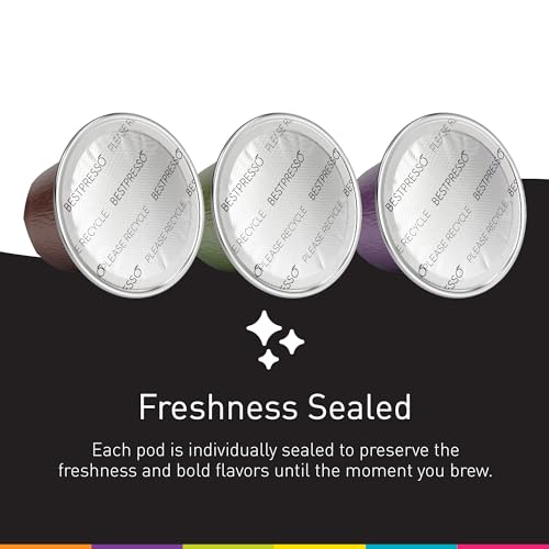 Bestpresso Coffee For Nespresso Original Machine 120 Aluminum Pods Certified Genuine Espresso Variety Pack Pods Compatible with Nespresso Original (Intense Variety Pack)