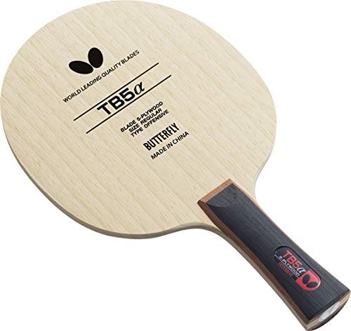 Butterfly TB5 Alpha FL Blade - 5-Ply All-Wood Blade - Professional Table Tennis Blade - Available in FL shakehand Handle Style - for Beginner to