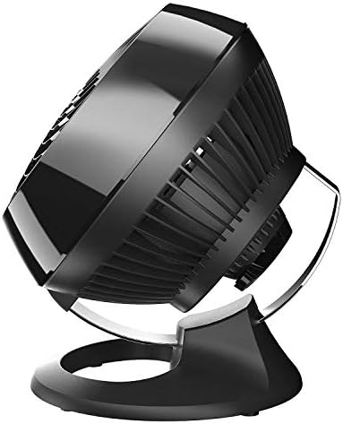 Vornado 460 Small Desk Fan with 3 Speed Settings, Adjustable Tilt Chrome Glide Bar, for Bedroom, Office, Home, Air Circulation up to 70 Feet, Quiet Table Fan, Black