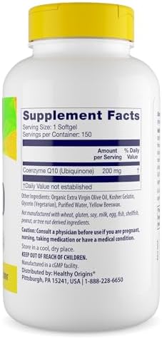 Healthy Origins CoQ10 200 mg, Kaneka Q10, 150 Softgels