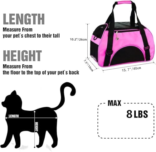 ZaneSun Cat Carrier,Soft-Sided Pet Travel Carrier for Cats,Dogs Puppy Comfort Portable Foldable Pet Bag Airline Approved (Small Blue)