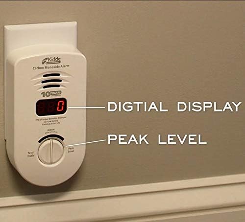 Kidde Carbon Monoxide Detector, Plug In Wall with 10-Year Battery Backup, Digital LED Display, Voice Alerts, Test-Hush Button, 3rd Edition