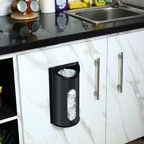 Utopia Kitchen Wall-Mounted Stainless Steel Grocery Bag Holder, Silver | Space-Saving Plastic Bag Holder for Kitchen, Pantry or Cabinet, Reusable Plastic Bag Organizer