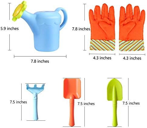 Kids Garden Tools Set with Sun Hat,Gloves,Apron,Storage Bag,Watering can,2pcs of Pots and 3pcs of Tools for Realing Gardening or Sand Outdoor Play