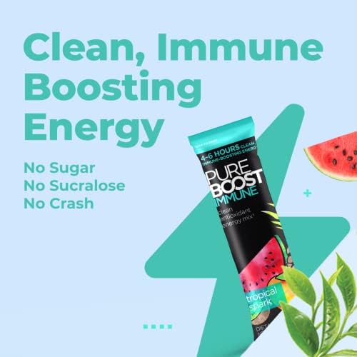 Pureboost Sugar-Free Immune Clean Energy Booster Drink Mix, Combo Pack 30ct