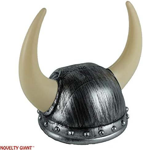 Norwegian Grey Skull Viking Helmet Costume Hat with Horns