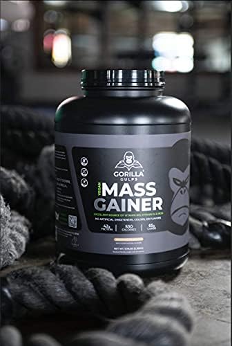 Gorilla Gulps – Mocha Vegan Mass Gainer – 5 lb Natural High Calorie Protein Powder – GMO, Gluten, Dairy