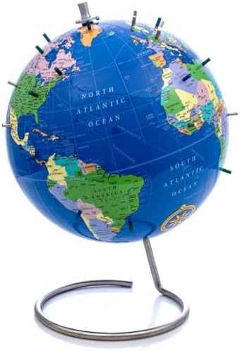 Magnetic World Globe, 10" Magnetic Standing Sphere for Office Desk or Classroom