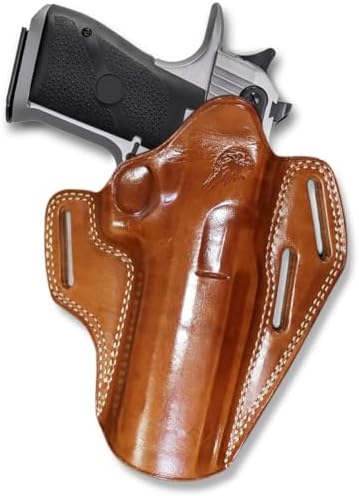 Premium The Ultimate Leather OWB Pancake Holster Fits, Desert Eagle All Calibers with 6” Barrel, Right Hand Draw, Brown Color