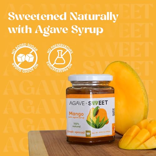 Agave Sweet Mango Fruit Spread with Agave Syrup No Sugar Fruit Spread 10 oz