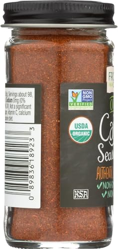 Frontier Co-op Organic Cajun Seasoning, Louisiana-Style Spice Blend for Meats, Seafood, Jambalaya