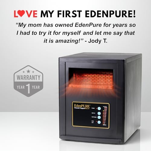 EdenPURE CopperPLUS Infrared Heaters for Indoor Use Portable 1000 Sq Ft