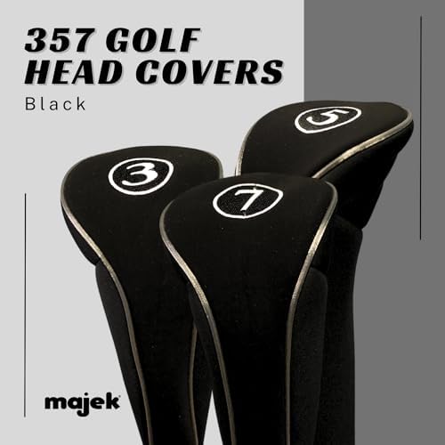 Black Golf Zipper Head Covers 3 5 7 Fairway Woods Headcovers Metal Neoprene Traditional Plain Protective Covers Fits All Fairway Clubs