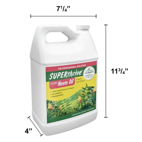 SUPERthrive Organic Pure Neem Oil, Cold-Pressed, Concentrate, 32 oz | 100% cold pressed & filtered. No additives, biodegradable. For leaf polish and plant care.