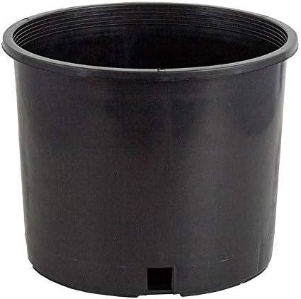 Pro Cal HGPK5PHD Round Circle 5 Gallon Wide Rim Durable Injection Molded Plastic Garden Plant Nursery Pot for Indoor or Outdoor (Set of 5)