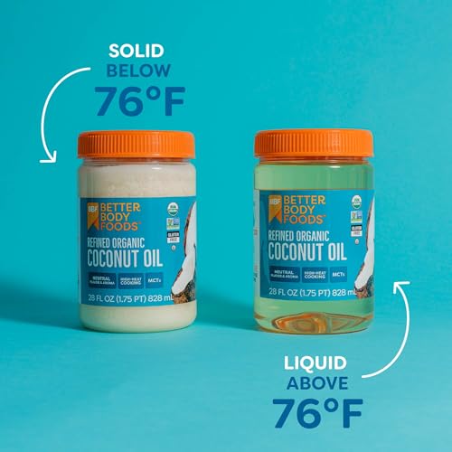 BetterBody Foods Refined Coconut Oil 28 Fl Oz, Organic, Non-GMO