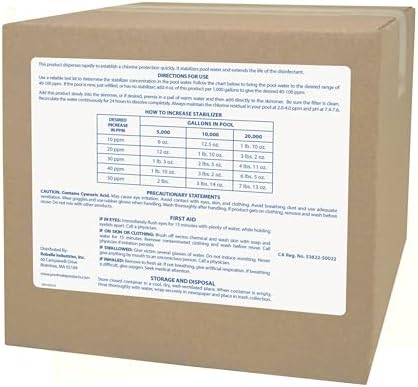 Pool Mate 16-Pounds Premium Pool Stabilizer and Conditioner | Chlorine Stabilizer, Concentrated Cyanuric Acid for Pools, Helps Chlorine Last Longer, 6oz raises CYA 10ppm per 5,000 gallons