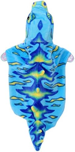 Blue Dino Hoodie for Pet, Medium, Multicolor