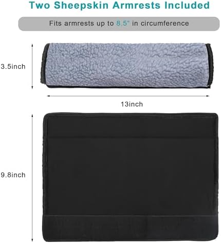 AHIER Wheelchair Armrest Pads, 2PCS Sheepskin Fleece Wheelchair Armrest Covers, Non Slip Arm Rest Cover Cushion pad for Wheelchairs