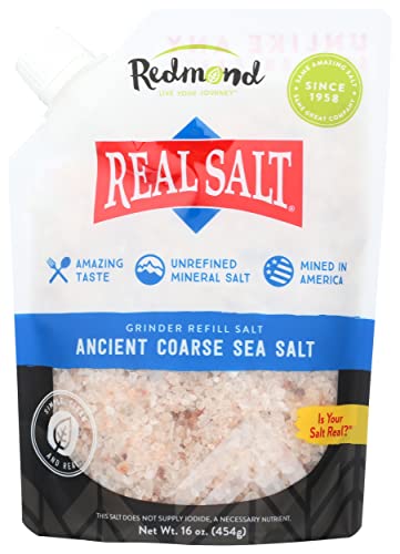 REDMOND Real Sea Salt - Natural Unrefined Gluten Free Fine, 26 Ounce Pouch (1 Pack)