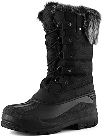 mysoft Women's Snow Boots Waterproof Mid-Calf Winter Boots