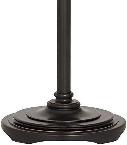 Regency Hill Restoration Bronze 70" Tall Amber Glass Torchiere Floor Lamp | Traditional Hand Applied Black Swirl Font Shade Standing Pole Light for